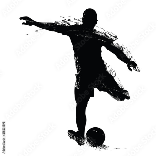 Vector soccer player silhouette.