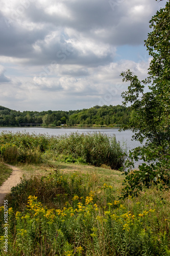 Picture from the lake lauer in leipzig .It is a natural lake in a forest.It is a part of the tourism concept new lakeland.This is a beautiful way for cyclists,pedestrians in the natur. © 2199_de