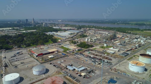 Aerial oil refinery 4k photo