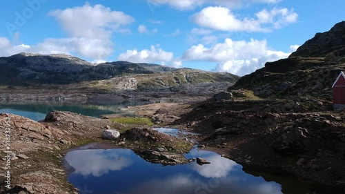 Rivers and lakes in the norwegian mountains photo