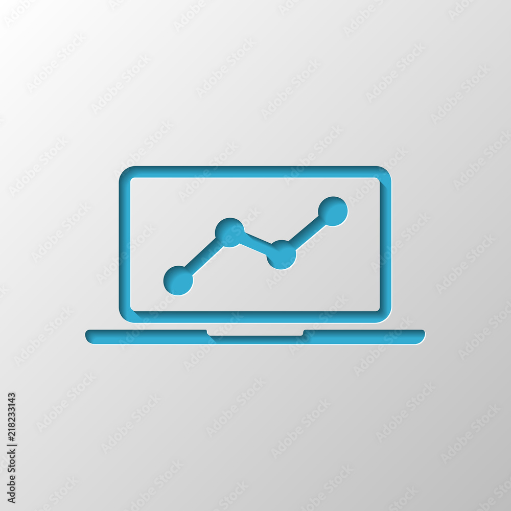 Finance graphic, grow. Paper design. Cutted symbol with shadow Finance graphic, grow. Paper design. Cutted symbol with shadow
