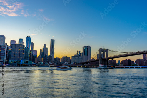 View of Lower Manhattan from Brooklyn Promenade at Sunset © Brian