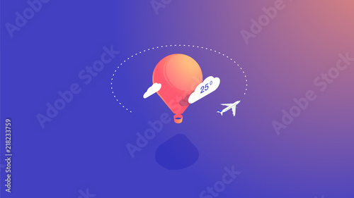 Travel, tourism and booking app augmented concept