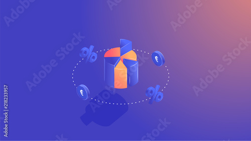 AR Concept. 3d isometric design. Vector illustration.