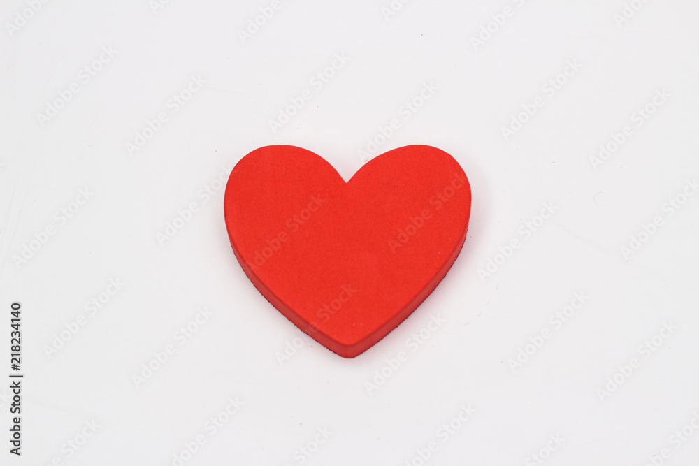 Red Heart on white background