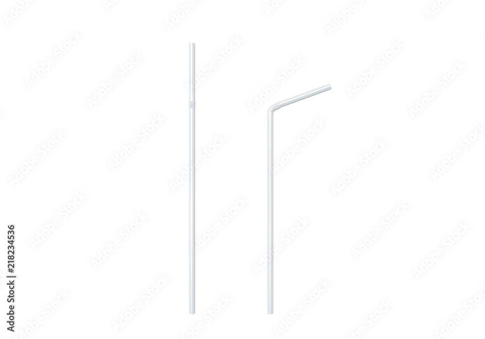 Blank white straight and bended straw mock up, top view, isolated, 3d rendering. Empty tubule mockup. Clean drinking straws for milk drinks, cocktails or alcohol tempalte. Blank white straight and bended straw mock up, top view, isolated, 3d rendering. Empty tubule mockup. Clean drinking straws for milk drinks, cocktails or alcohol tempalte.