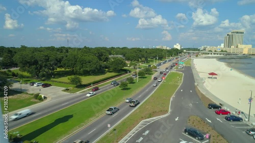 Aerial travel footage Biloxi Mississippi USA