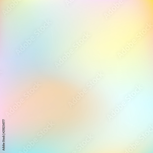 Light blurred background, pastel colors. Diffused stains yellow, blue, aquamarine, orange. Soft gradient. Abstract vector template for creative design. Dreamy, airy, mysterious concept image. EPS10