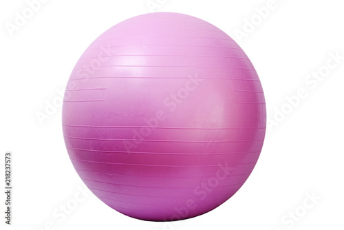 Obraz na płótnie Close up of an orange fitness ball isolated on white background w salonie