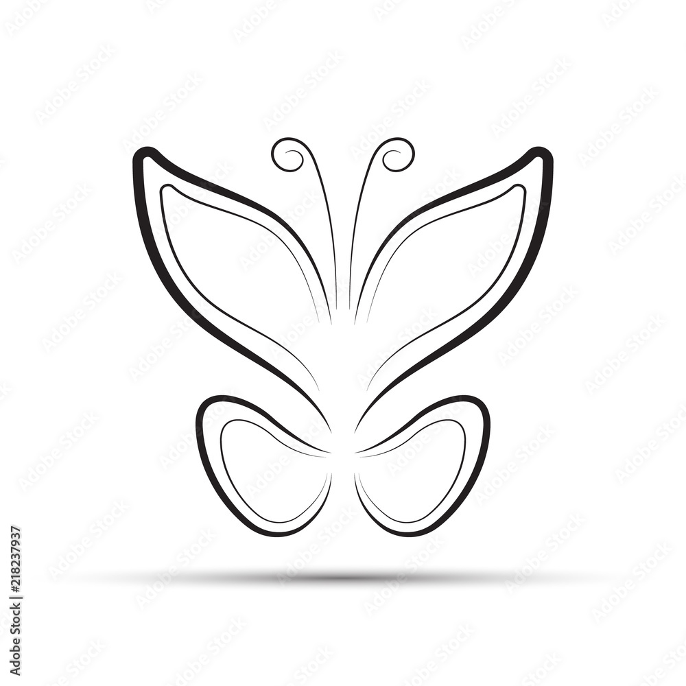 Butterfly icon logo on a white background