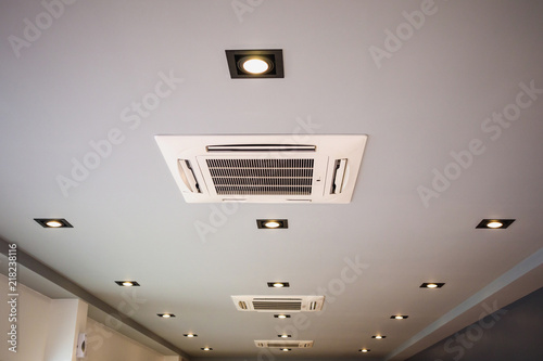 Ceiling mounted cassette type air conditioning system photo