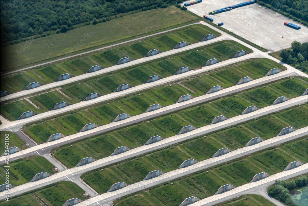 vue aérienne d'un dépôt de munitions à Briennelechateau dans l'Aube