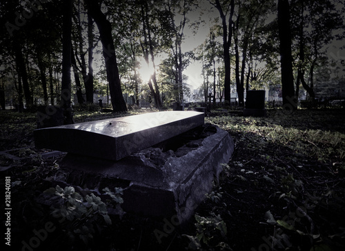 Open grave in the old cemetery
