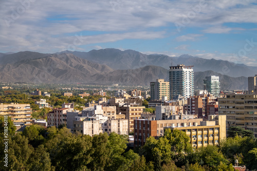 Aerial view of Mendoza City and Andes Mountains - Mendoza, Argentina photo