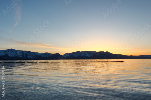 View of Lake Tahoe from the beach.