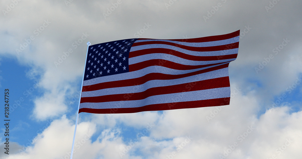 Obraz premium USA American Flag. 3D render