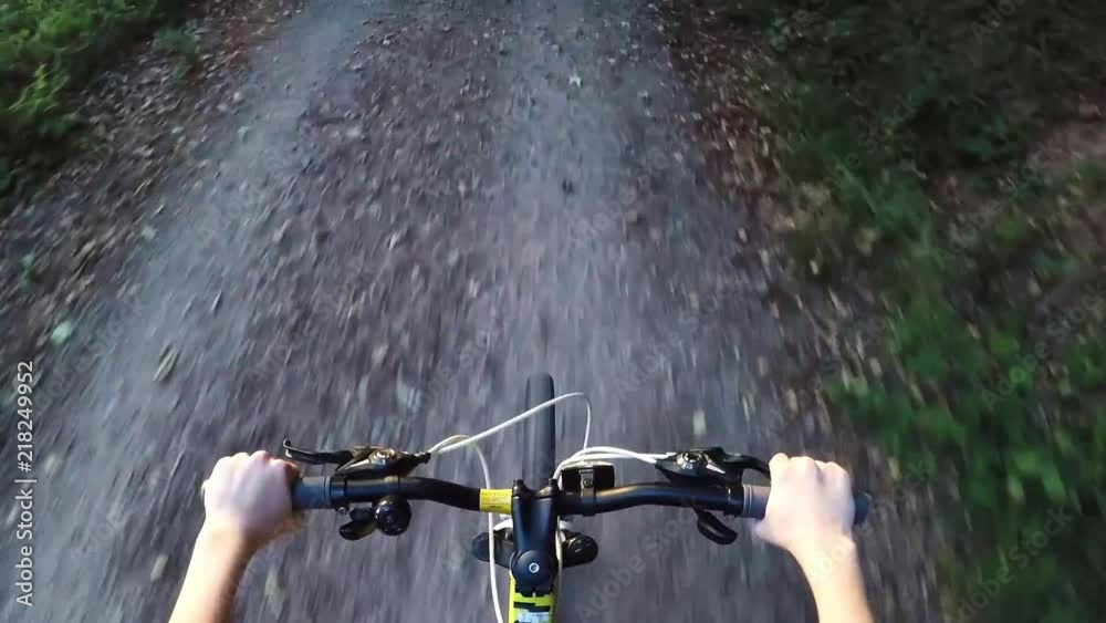 Mountain biking downhill on rough terrain in Heidelberg Germany. Mountain biking downhill on rough terrain in Heidelberg Germany.