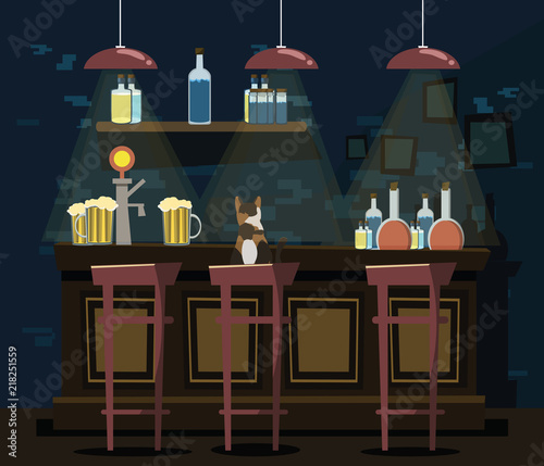 bar interior vector illustration 