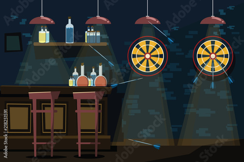 bar interior vector illustration 