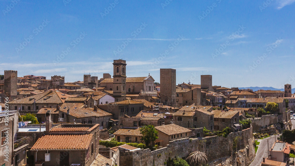 Naklejka premium View of the Town of Tarquinia, Italy