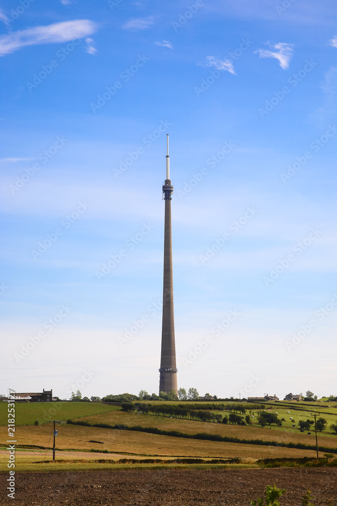 Emley moor transmitting station and television mast