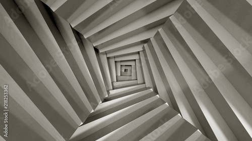 stair abstrat illusion background. 3D Illustration