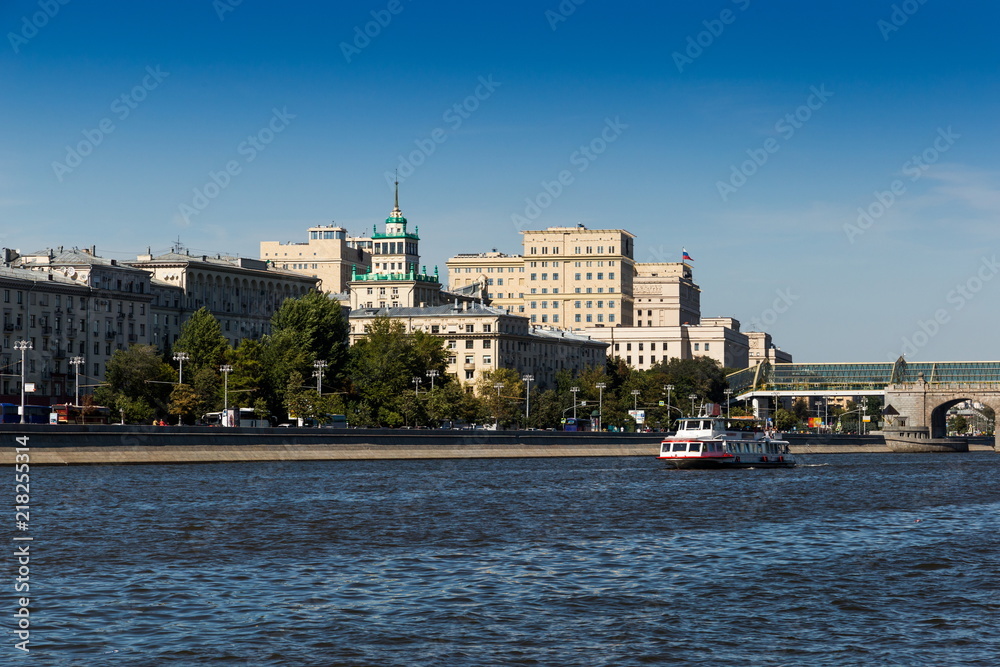 River boat on the Moscow river, Moscow, Russia