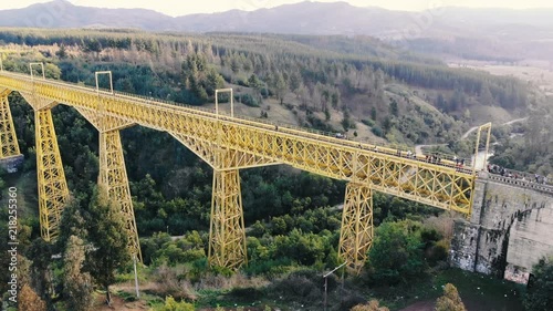 Aerial view of the Malleco viaduct, Araucania region, Chile photo