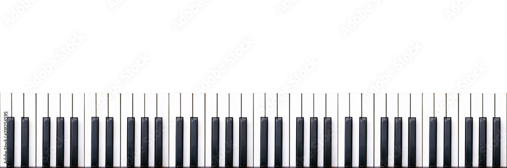 Seamless loopable piano keys pattern isolated on white