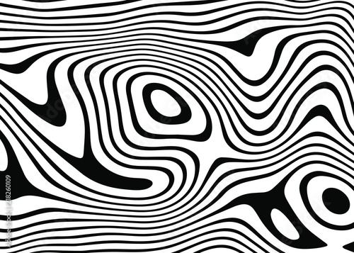 abstract background of white and black lines. Distorted Lines