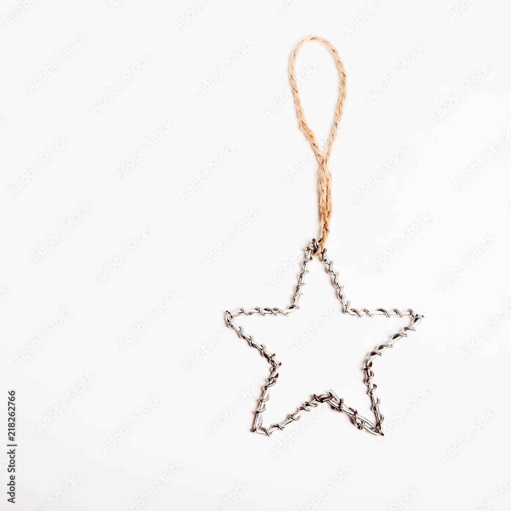 Fototapeta premium Christmas decoration, star on a string