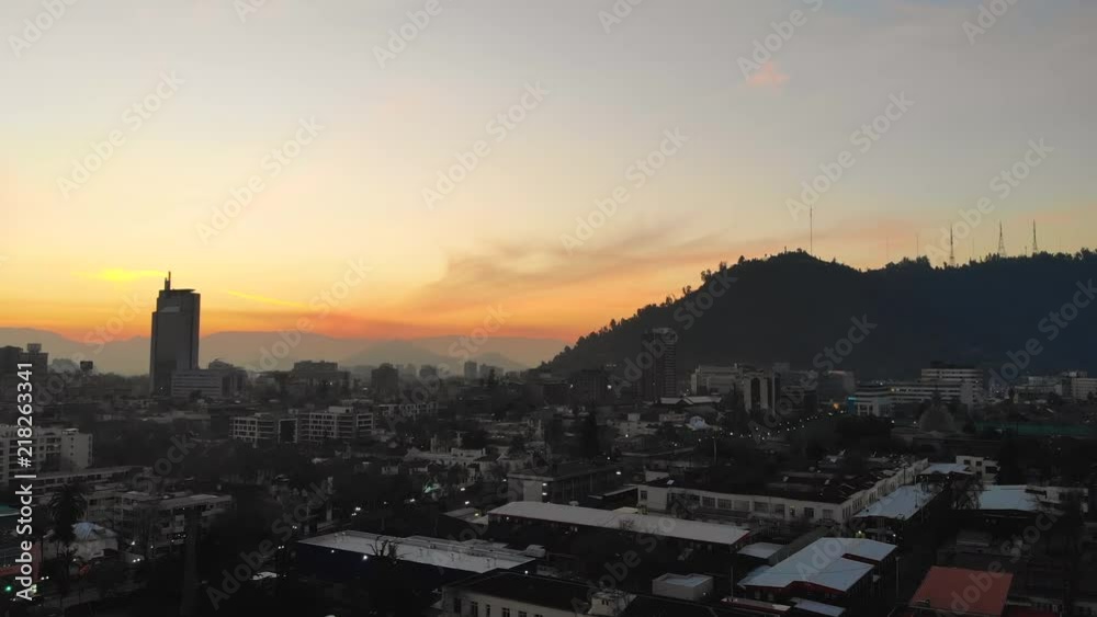 Aerial View of a Providencia sunset, Santiago, Chile Aerial View of a Providencia sunset, Santiago, Chile