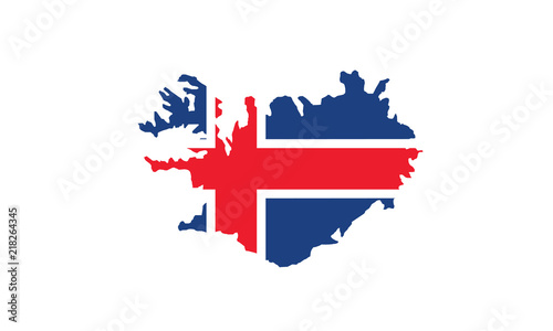 Iceland map outlines island Europe national symbol cross nordic