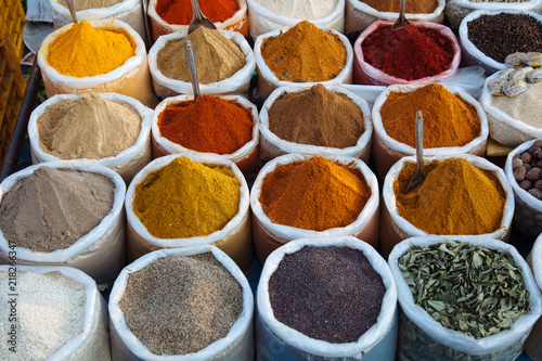 Exotic Spices on a market in India