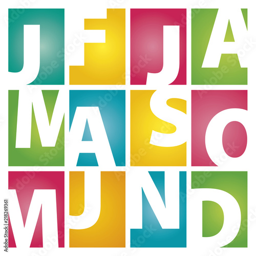 Calendar color moths first letter white background