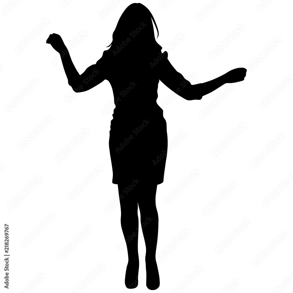 black silhouette of a dancing woman