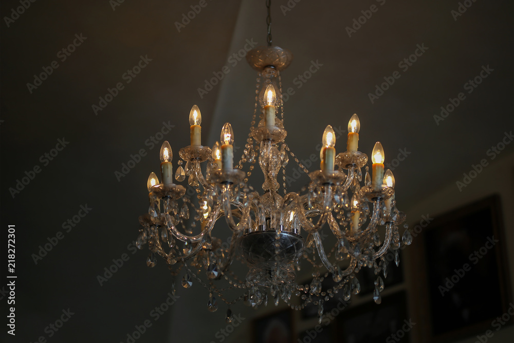 Beautiful chandelier on the ceiling Beautiful chandelier on the ceiling