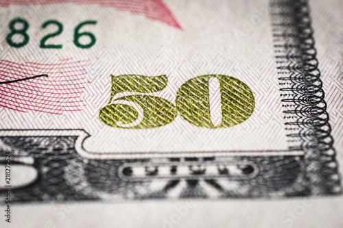 Close-up of 50 Dollar bill