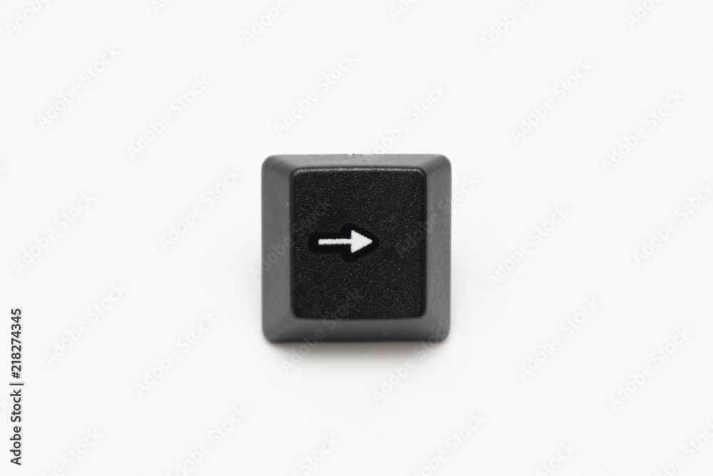 Single black keys of keyboard with different letters right arrow Single black keys of keyboard with different letters right arrow