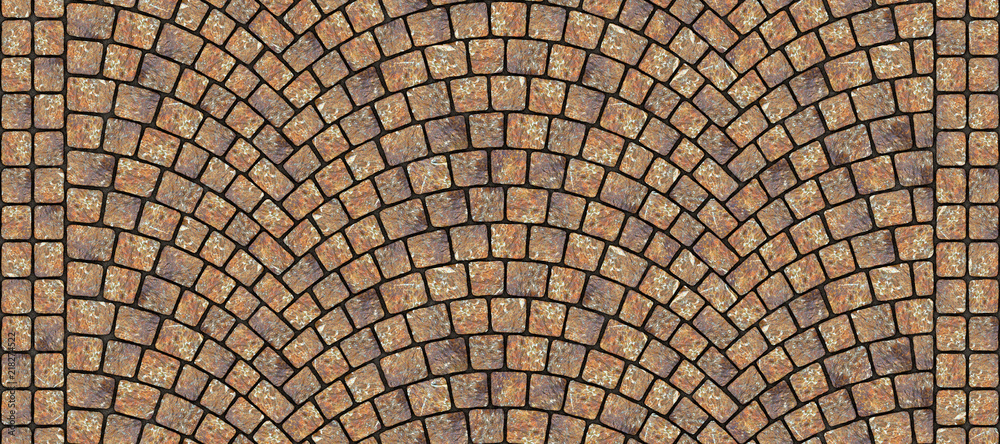 Road curved cobblestone texture 051