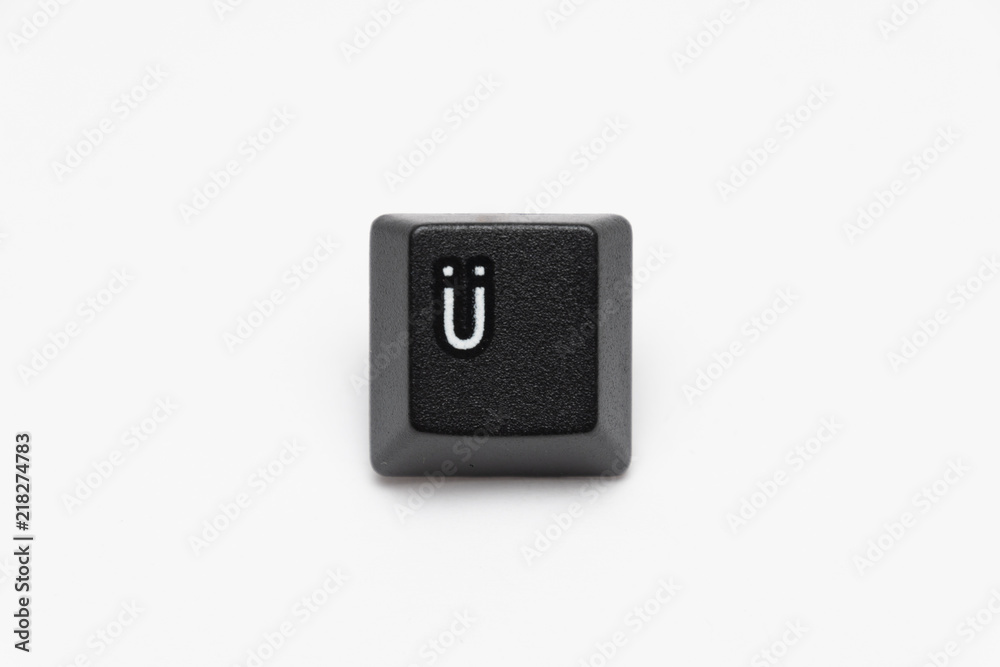 Single black keys of keyboard with different letters Ü Single black keys of keyboard with different letters Ü