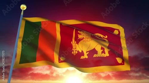 Sri Lanka Flag at Sunset
