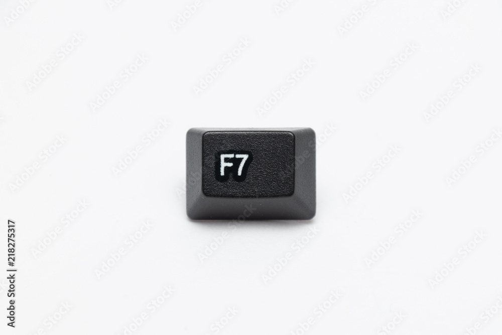 Single black keys of keyboard with different letters F7 Single black keys of keyboard with different letters F7