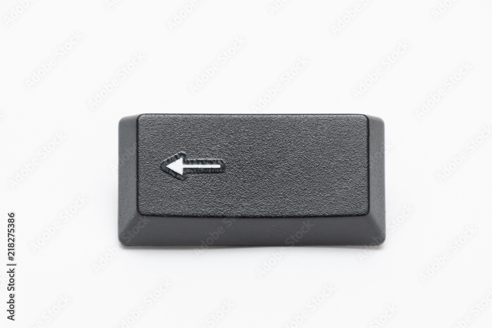 Single black keys of keyboard with different letters backspace Single black keys of keyboard with different letters backspace