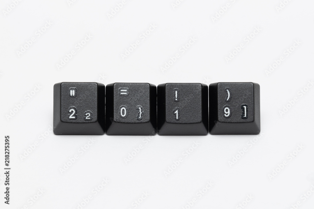 Single black keys of keyboard with different letters 2019 Single black keys of keyboard with different letters 2019