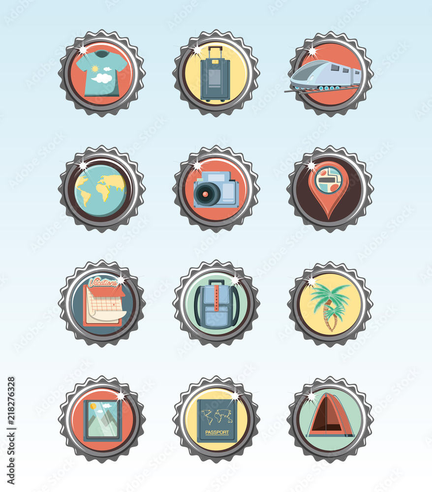 holidays vacations set icons icon vector ilustration holidays vacations set icons icon vector ilustration