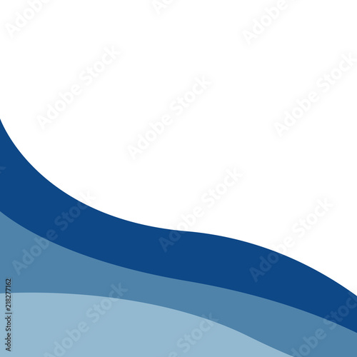 Blue wave abstract illustration. Pastel blue colors on white background isolated. Modern graphic element, visualisation of water on paper material