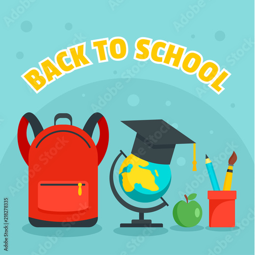 Back to school kid background. Flat illustration of back to school kid vector background for web design