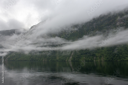 Misty morning on Doubtful Sound