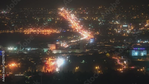 Instanbul highway by night, Timelapse, 4k photo